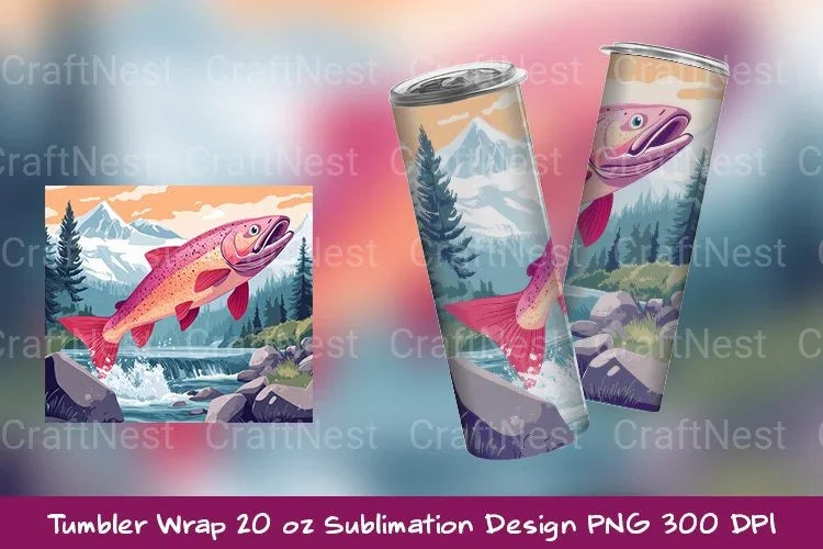 Salmon River Tumbler Wrap Clipart Bundle - CraftNest - Digital Crafting and Art