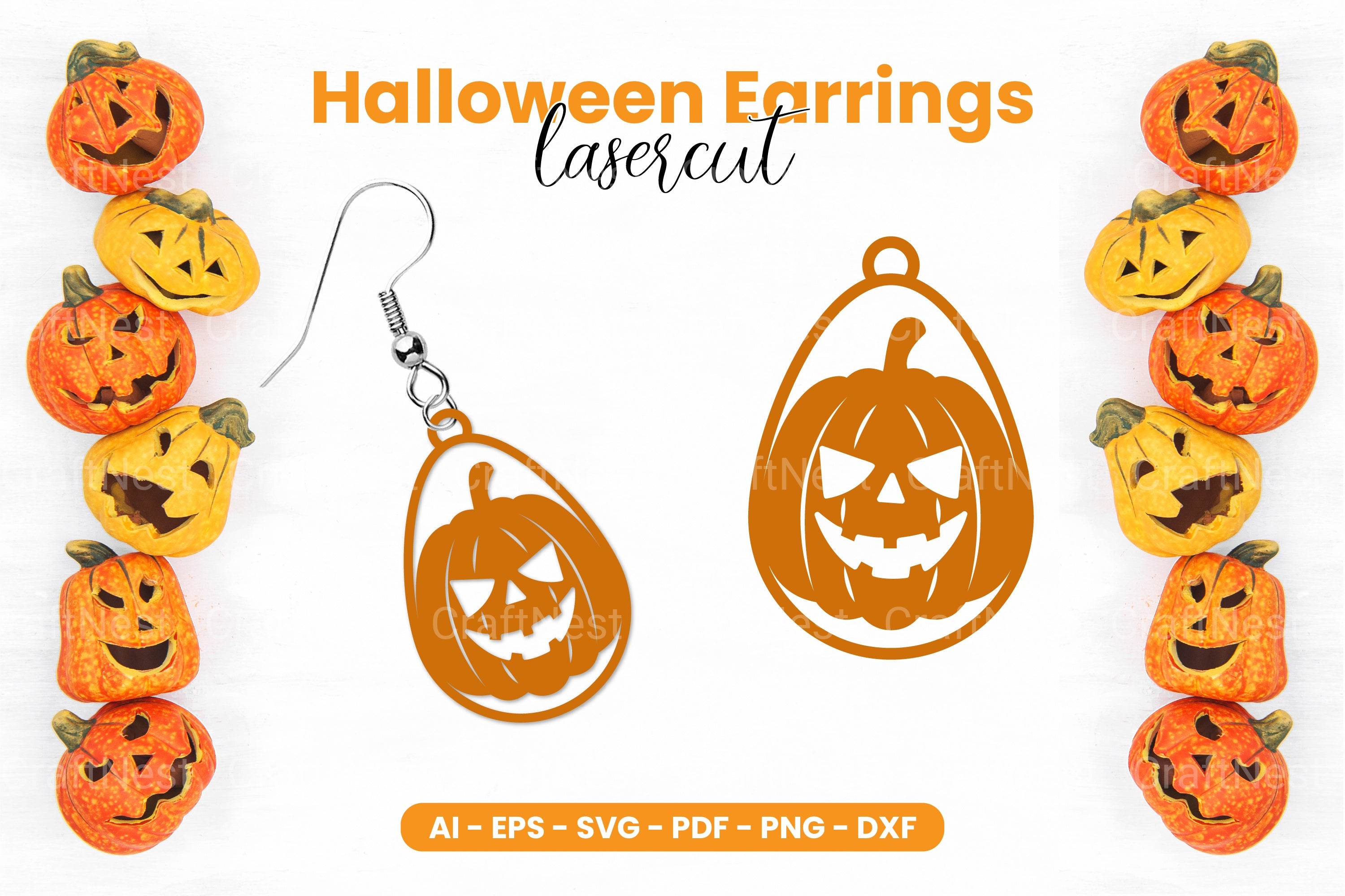Scary Halloween Earrings Laser Cut SVG Bundle