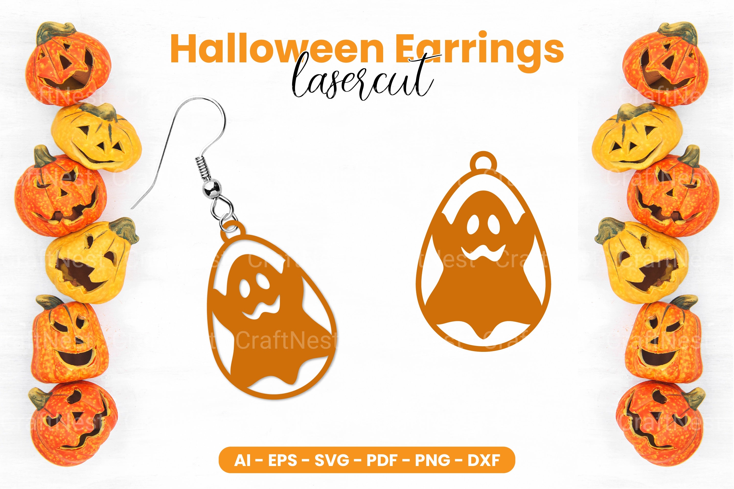 Scary Halloween Earrings Laser Cut SVG Bundle