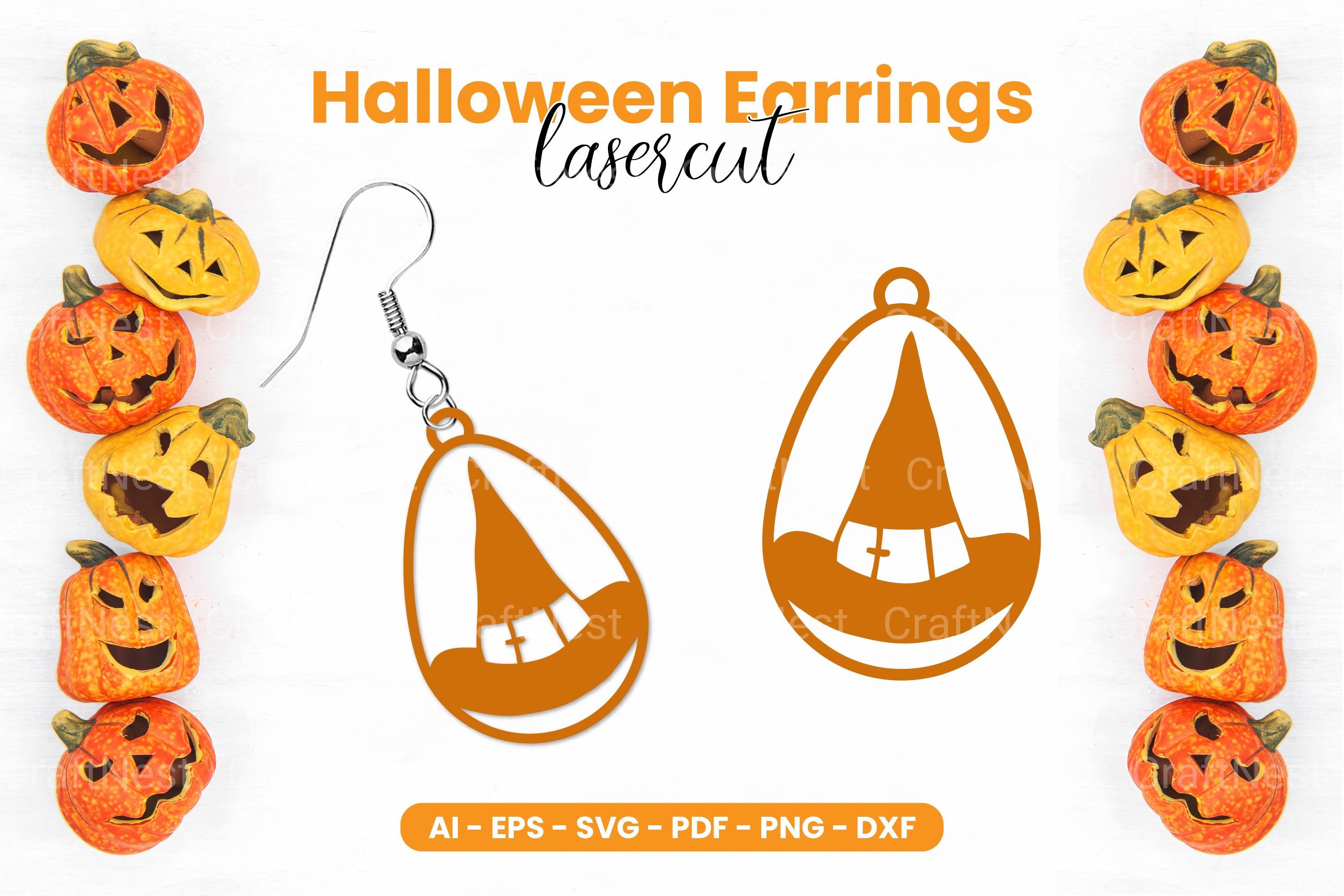 Scary Halloween Earrings Laser Cut SVG Bundle