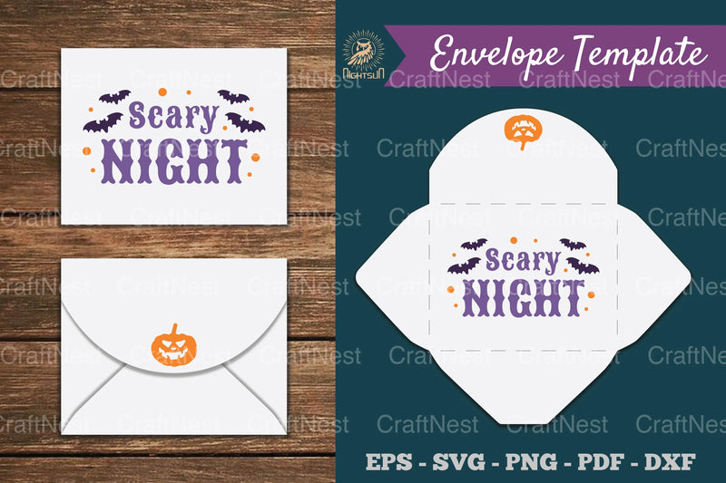 Scary Night Envelope Template SVG Bundle - CraftNest - Digital Crafting and Art
