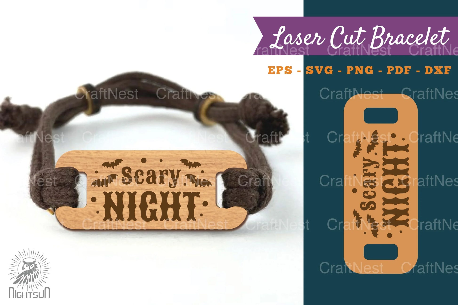 Scary Night Laser Cut Bracelet SVG Bundle - CraftNest - Digital Crafting and Art