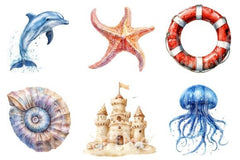 Scenic Beach Sea Summer Clipart Bundle - CraftNest - Digital Crafting and Art