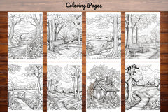 Autumn Scenery Adult Coloring Pages - CraftNest - Digital Crafting and Art