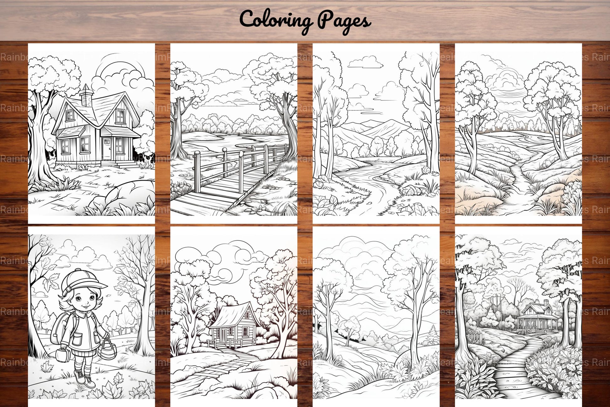 Autumn Scenery Adult Coloring Pages - CraftNest - Digital Crafting and Art