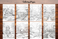 Autumn Scenery Adult Coloring Pages - CraftNest - Digital Crafting and Art