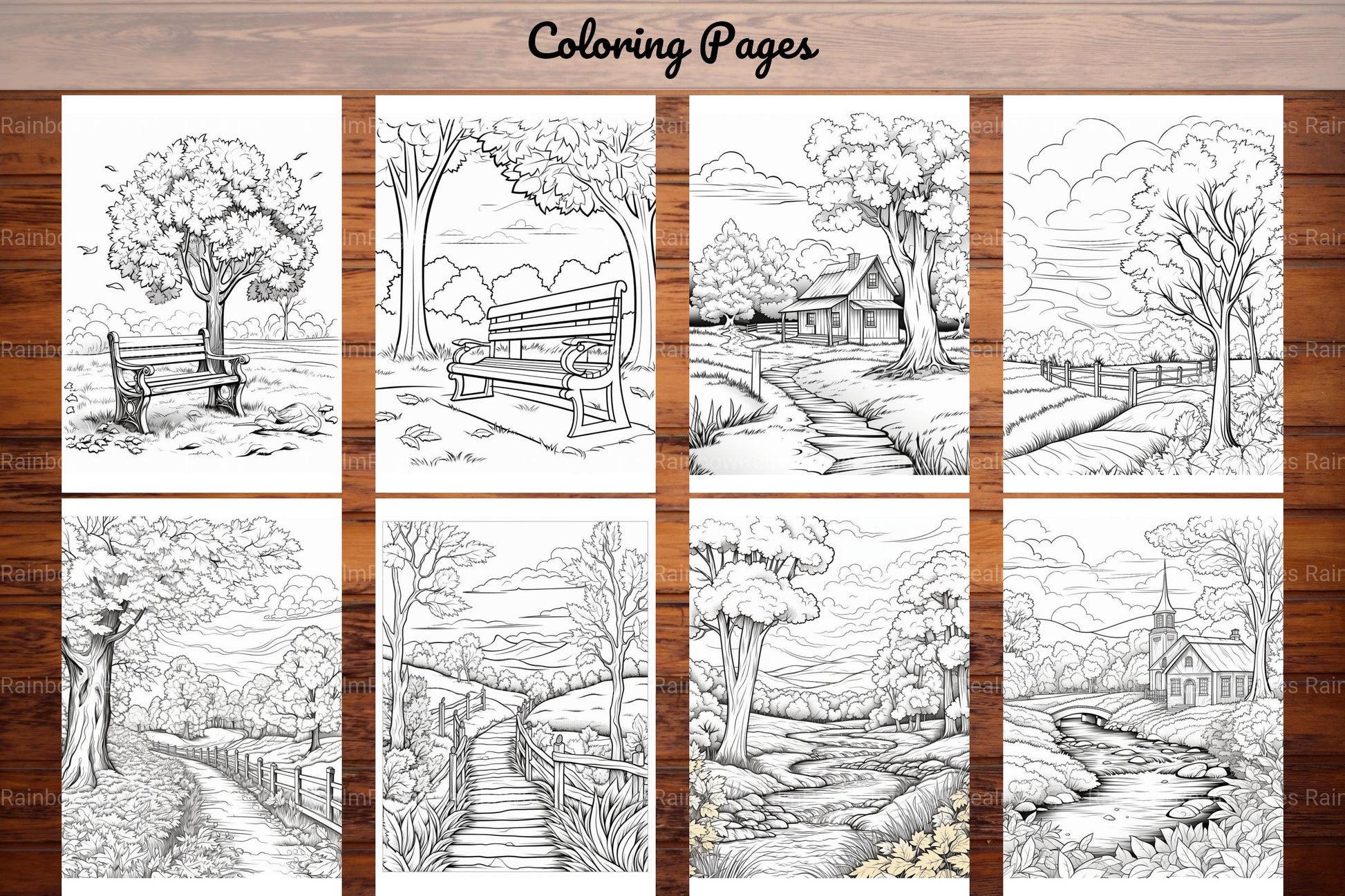 Autumn Scenery Adult Coloring Pages - CraftNest - Digital Crafting and Art