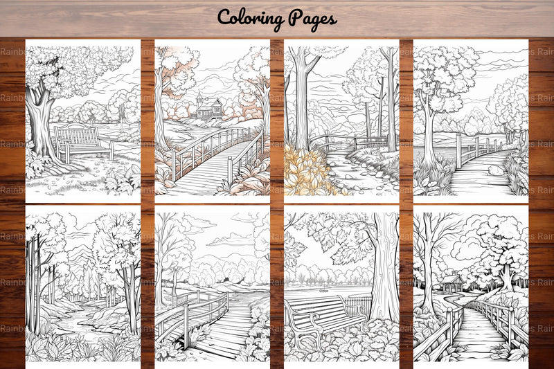 Autumn Scenery Adult Coloring Pages - CraftNest - Digital Crafting and Art