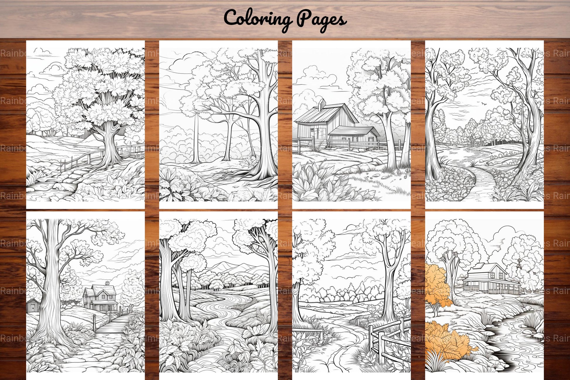 Autumn Scenery Adult Coloring Pages - CraftNest - Digital Crafting and Art