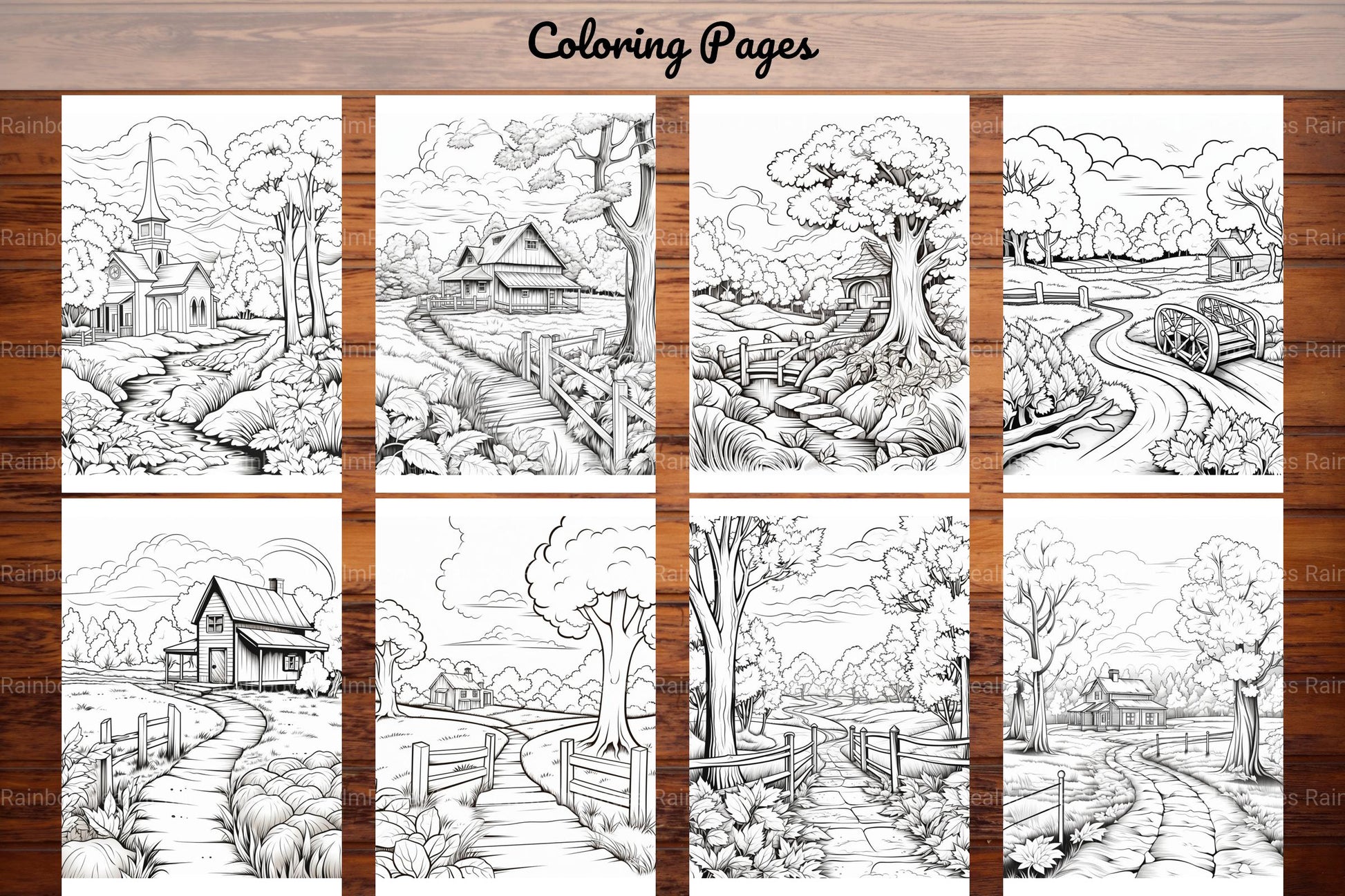 Autumn Scenery Adult Coloring Pages - CraftNest - Digital Crafting and Art