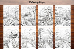 Autumn Scenery Adult Coloring Pages - CraftNest - Digital Crafting and Art