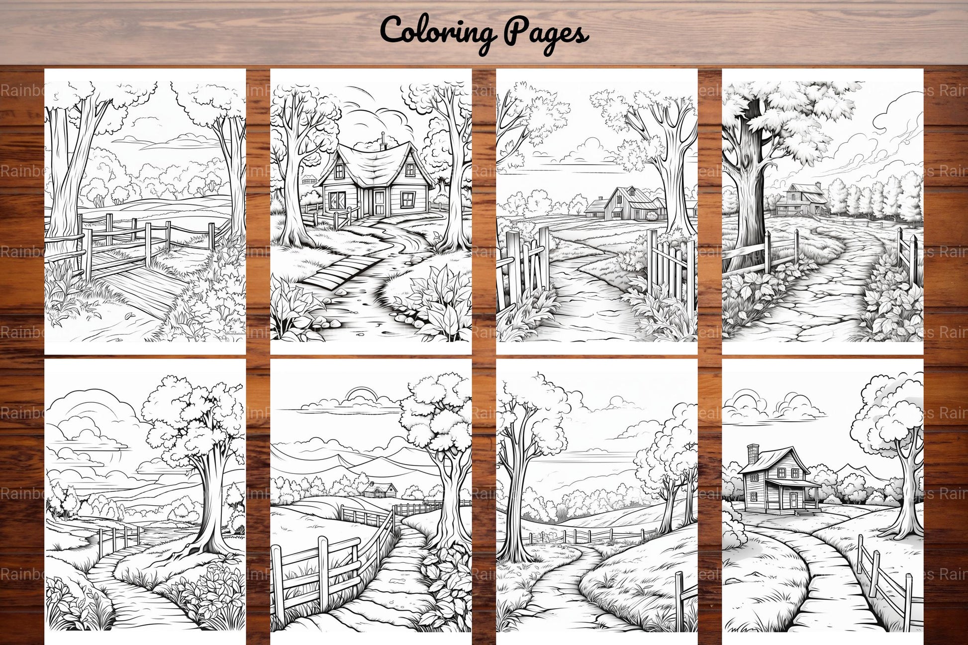 Autumn Scenery Adult Coloring Pages - CraftNest - Digital Crafting and Art
