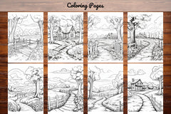 Autumn Scenery Adult Coloring Pages - CraftNest - Digital Crafting and Art