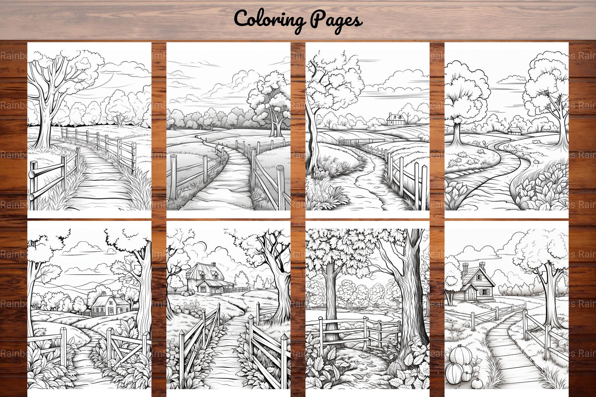 Autumn Scenery Adult Coloring Pages - CraftNest - Digital Crafting and Art