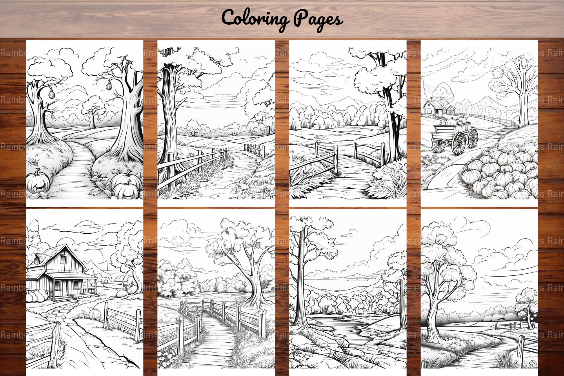 Autumn Scenery Adult Coloring Pages - CraftNest - Digital Crafting and Art