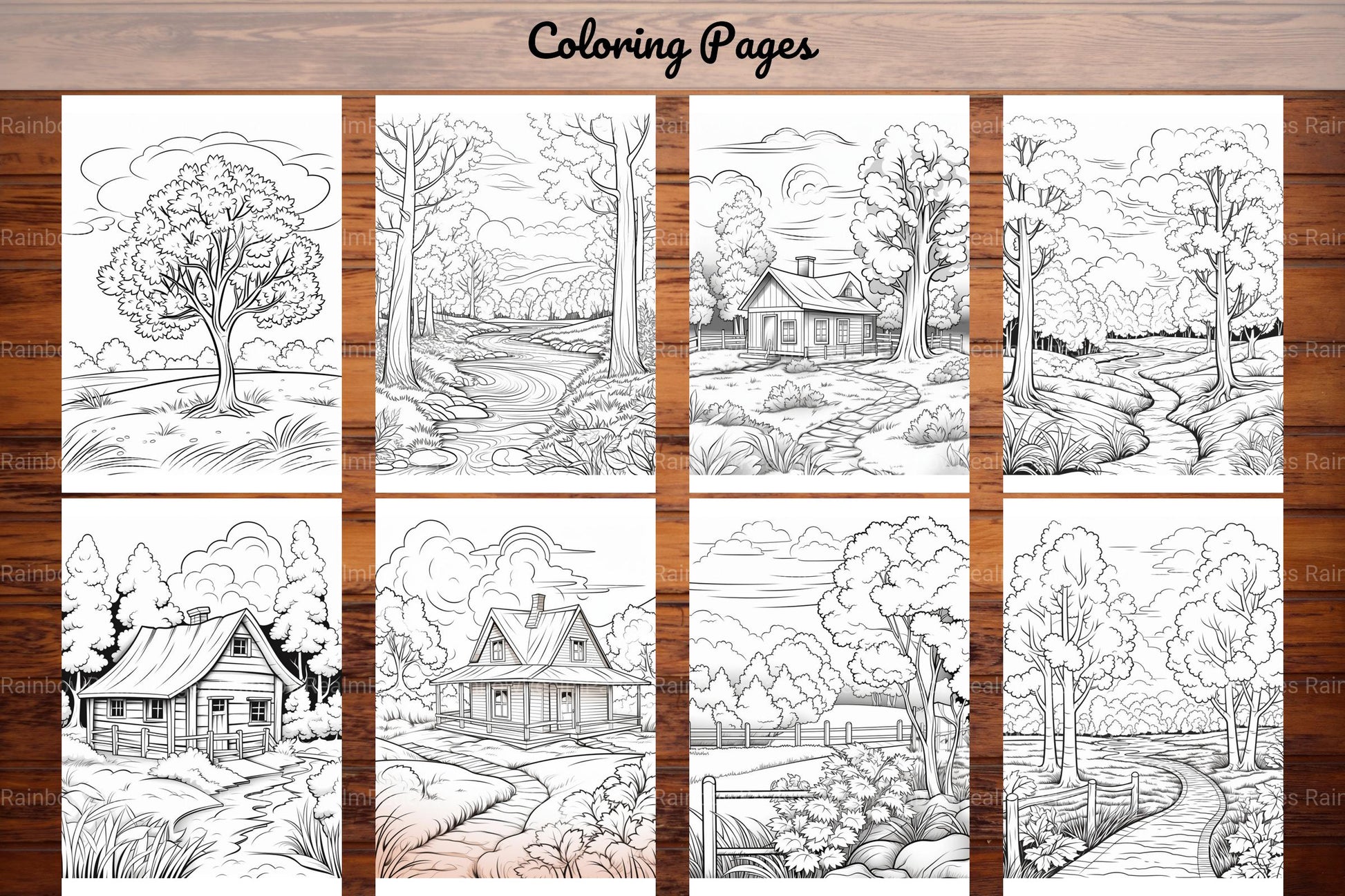 Autumn Scenery Adult Coloring Pages - CraftNest - Digital Crafting and Art