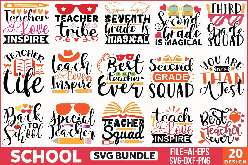 School Design SVG Bundle 1 - CraftNest - Digital Crafting and Art