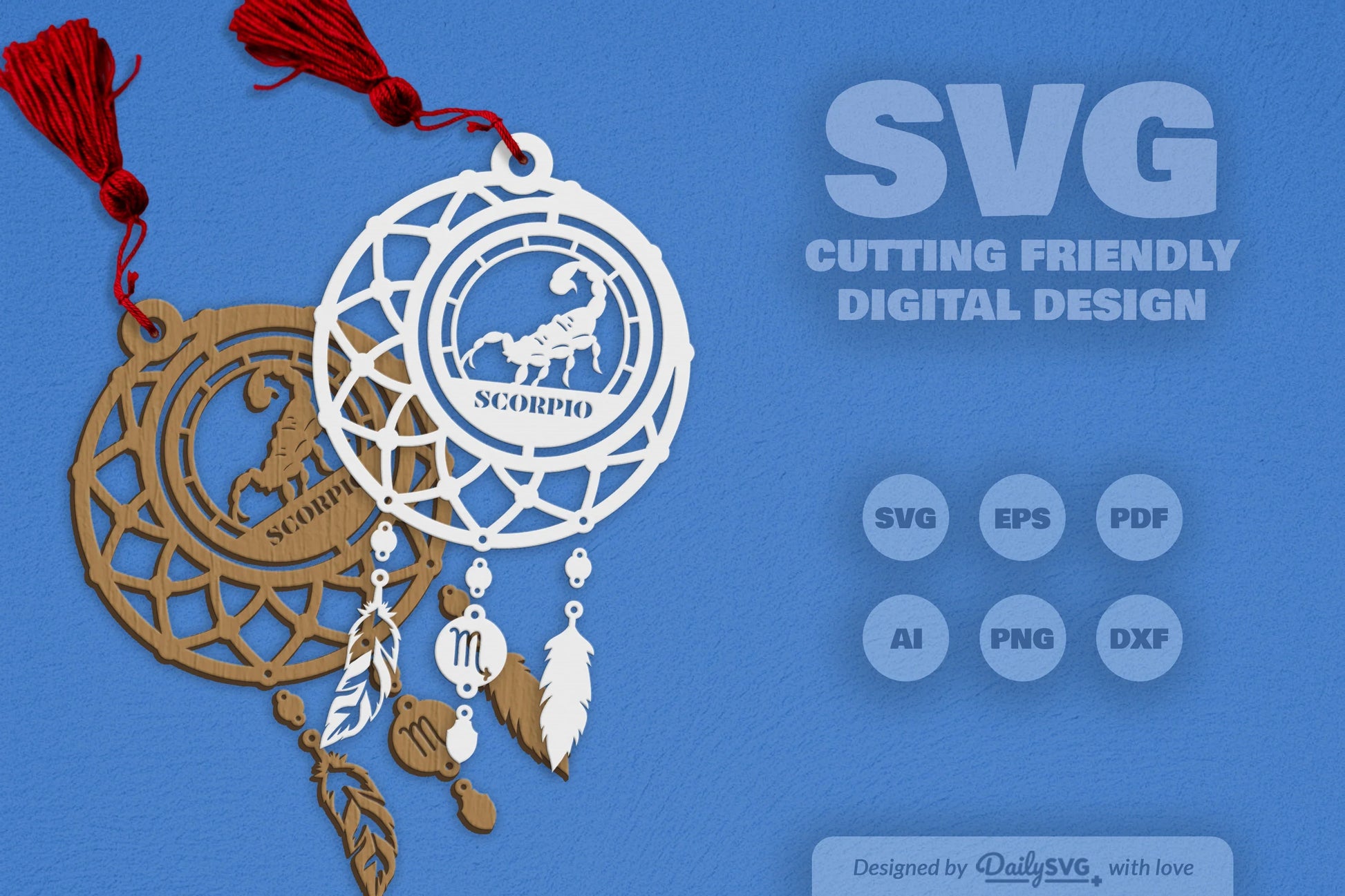 Scorpio Dream Catcher Laser Cut Clipart Set - CraftNest - Digital Crafting and Art