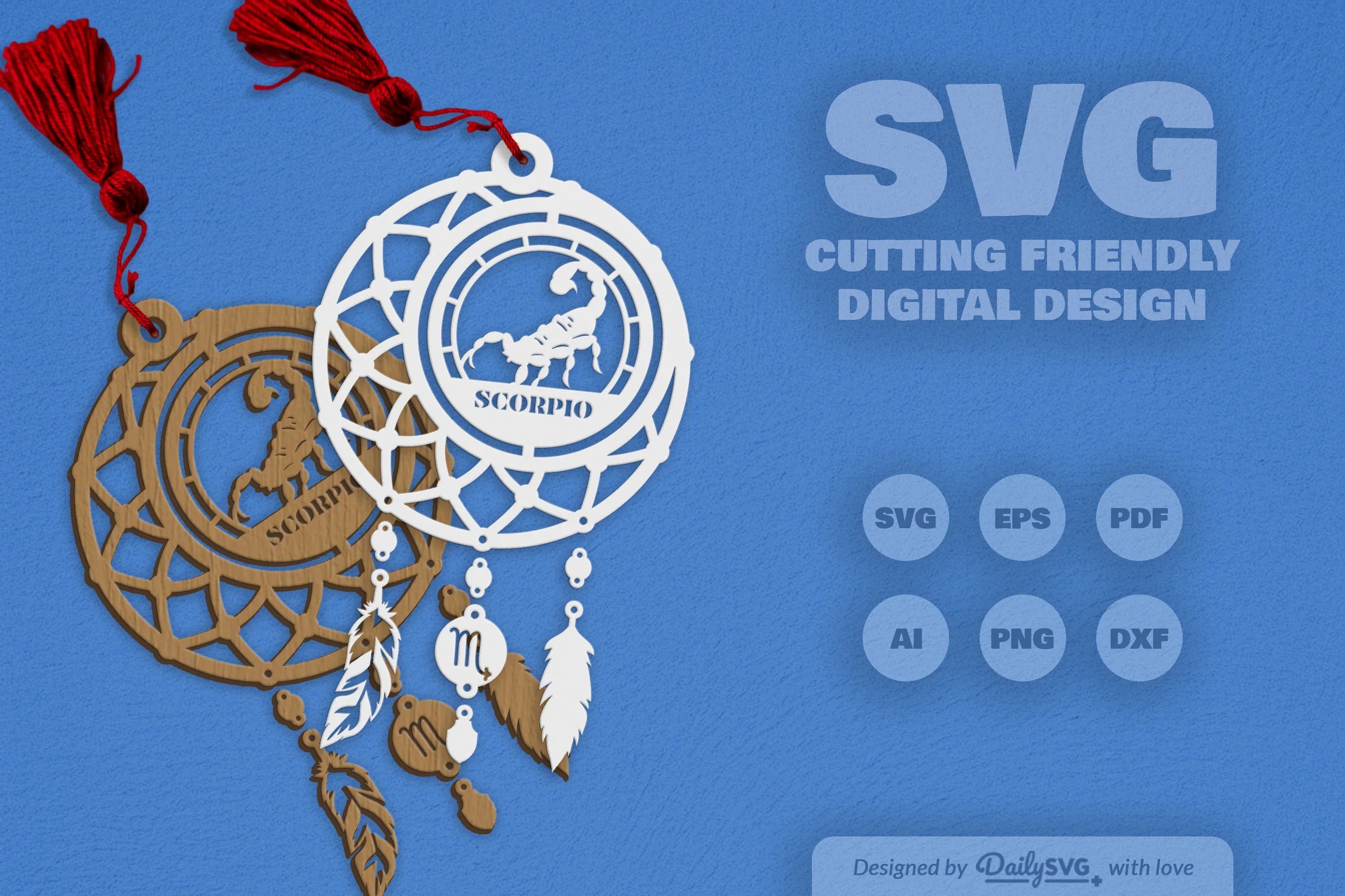Scorpio Dream Catcher Laser Cut Clipart Set - CraftNest - Digital Crafting and Art