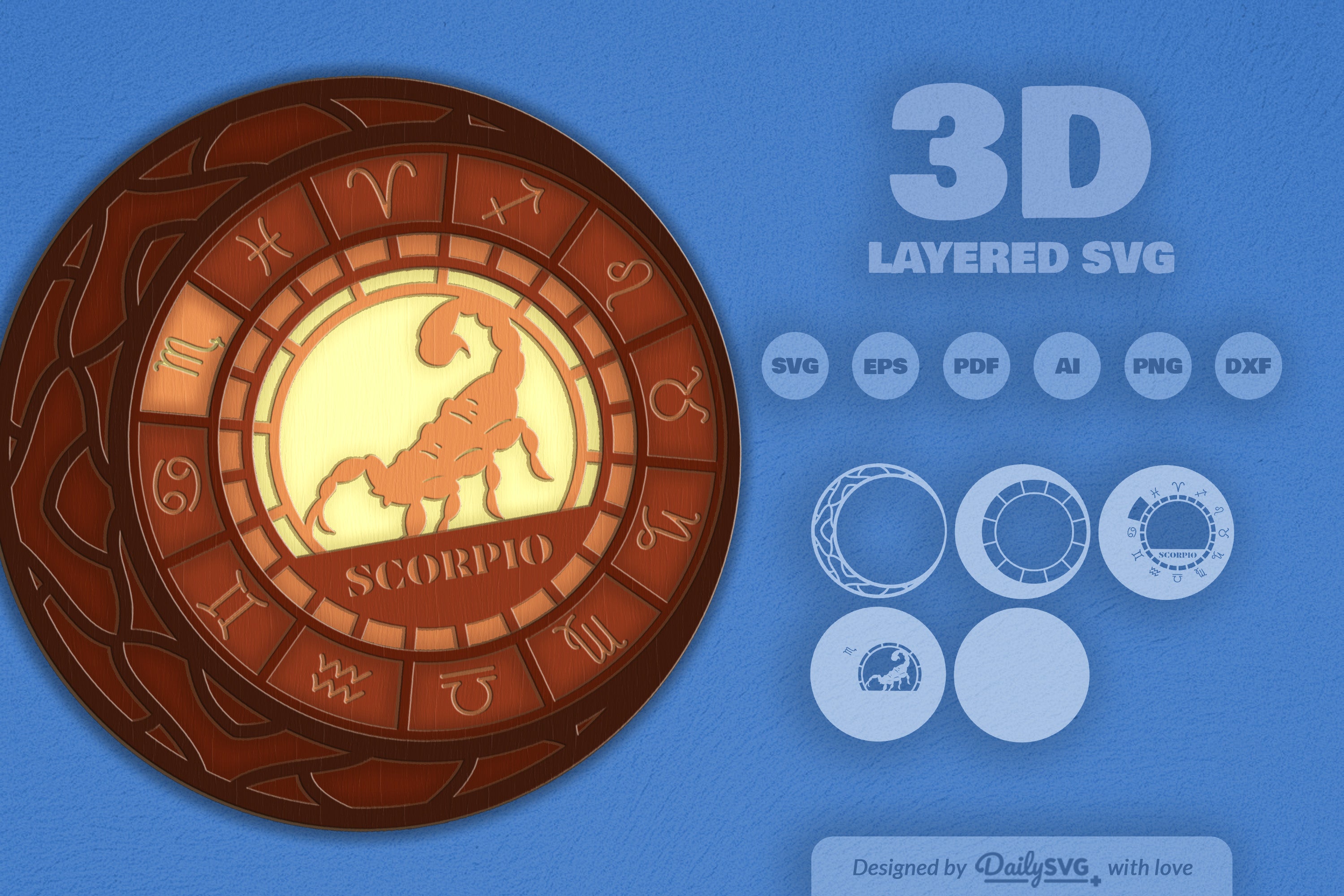 Scorpio Zodiac Laser Cut SVG Bundle