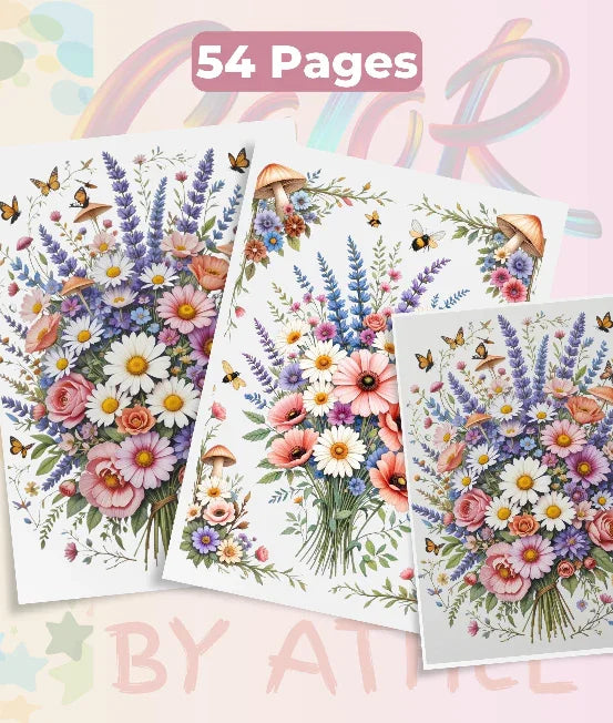 Wildflower Mandala Coloring Book Bundle - CraftNest - Digital Crafting and Art