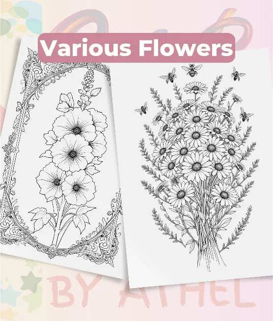 Wildflower Mandala Coloring Book Bundle - CraftNest - Digital Crafting and Art
