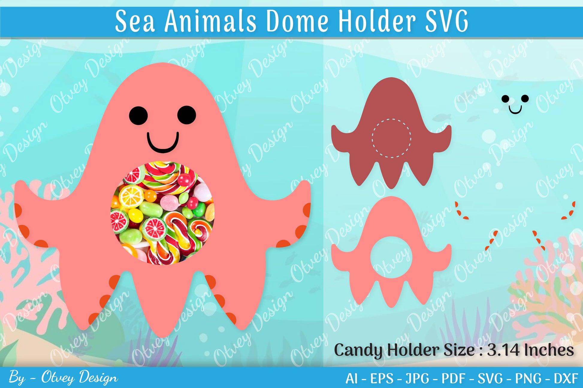 Sea Animal Candy Dome SVG Bundle 4 - CraftNest - Digital Crafting and Art