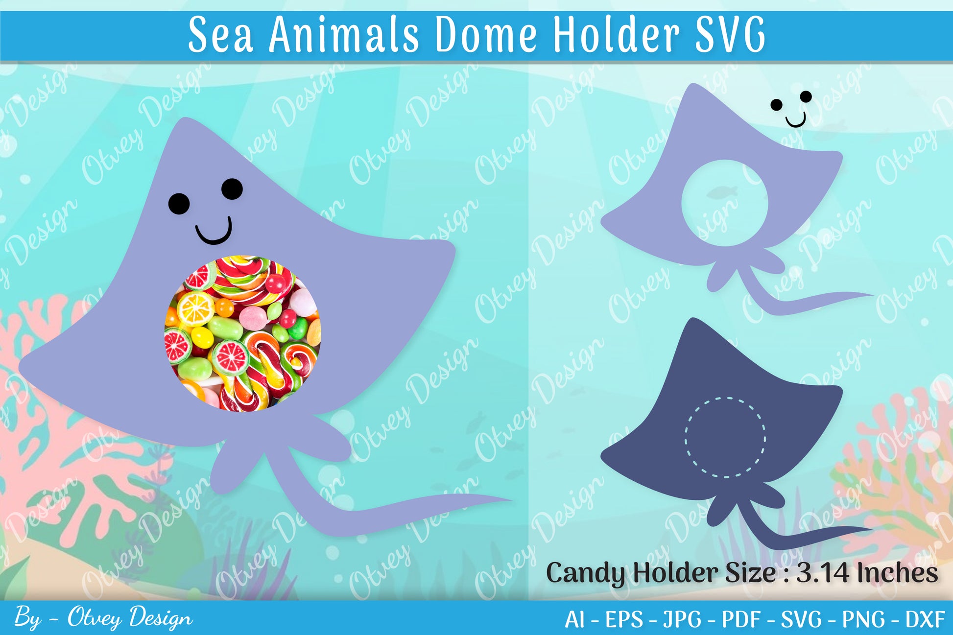 Sea Animal Candy Dome SVG Bundle 5 - CraftNest - Digital Crafting and Art