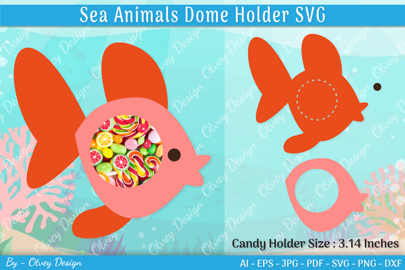 Sea Animal Candy Dome SVG Bundle 6 - CraftNest - Digital Crafting and Art