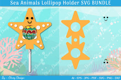 Sea Animal Lollipop Holder SVG Bundle 4 - CraftNest - Digital Crafting and Art
