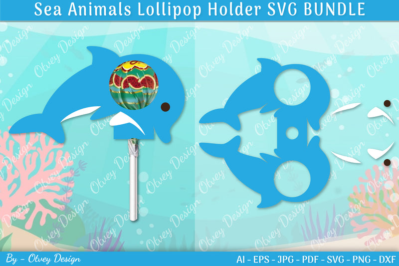 Sea Animal Lollipop Holder SVG Bundle 10 - CraftNest - Digital Crafting and Art