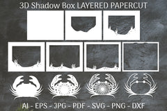 Sea Crab Mandala 3D Shadow Box Papercut SVG Bundle - CraftNest - Digital Crafting and Art