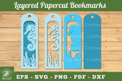Sea Horse Layered Bookmark SVG Bundle - CraftNest - Digital Crafting and Art