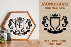 Sea Horses Monogram Banner Clipart Bundle - CraftNest - Digital Crafting and Art