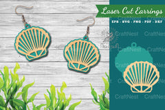 Sea Shells Laser Cut Earrings Design Bundle - CraftNest - Digital Crafting and Art