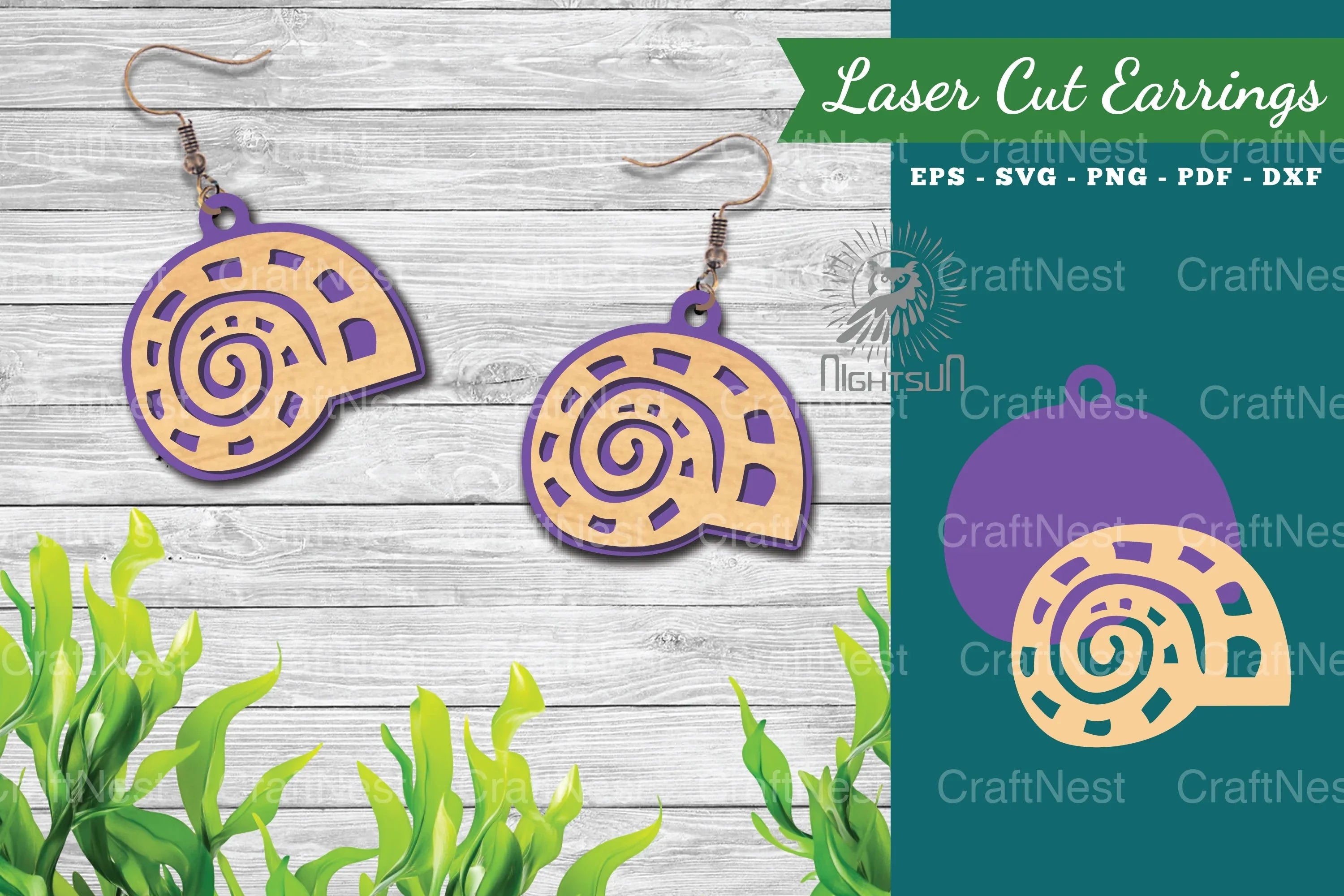 Sea Shells Laser Cut Earrings Design Bundle - CraftNest - Digital Crafting and Art