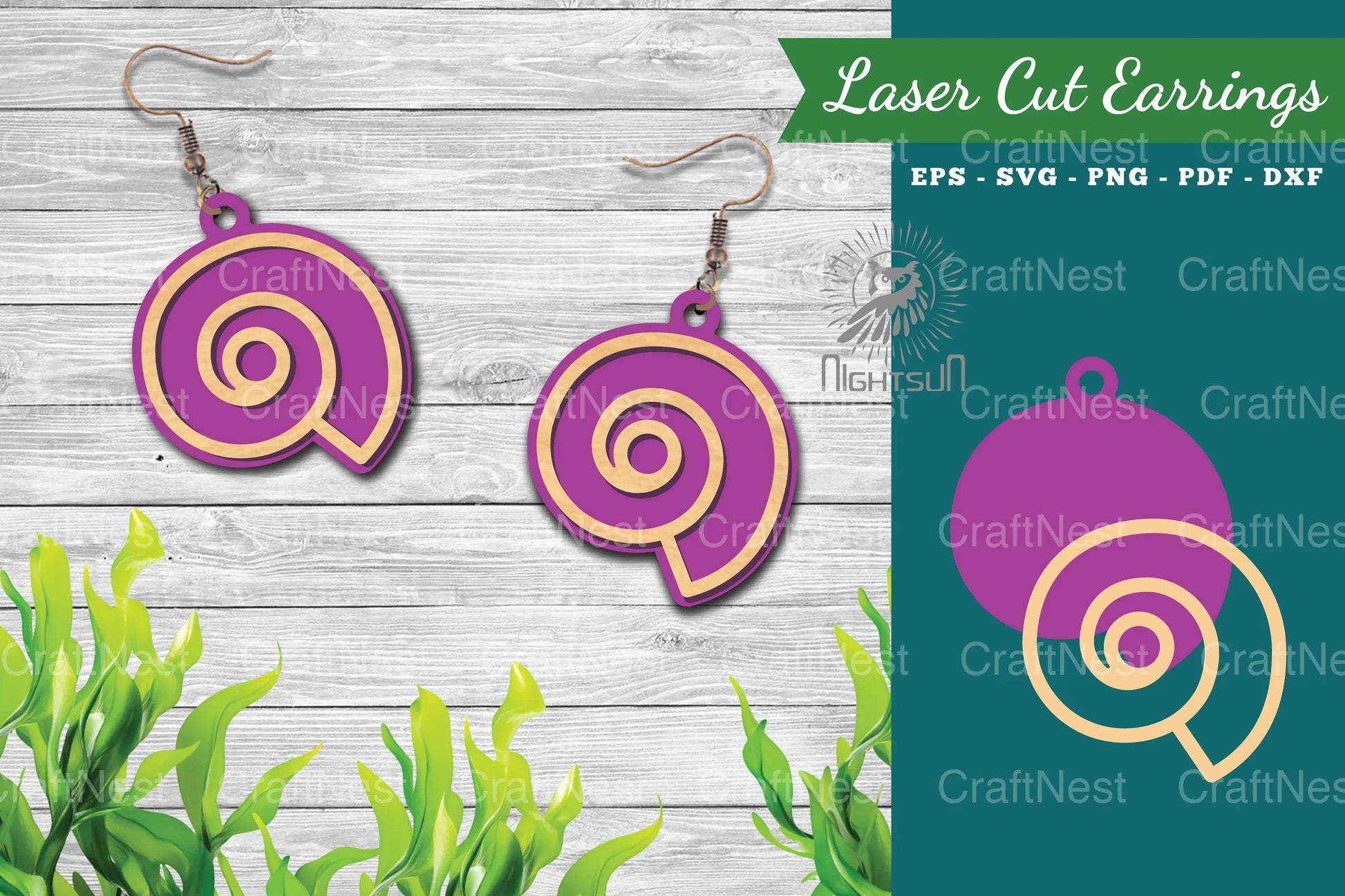 Sea Shells Laser Cut Earrings Design Bundle - CraftNest - Digital Crafting and Art