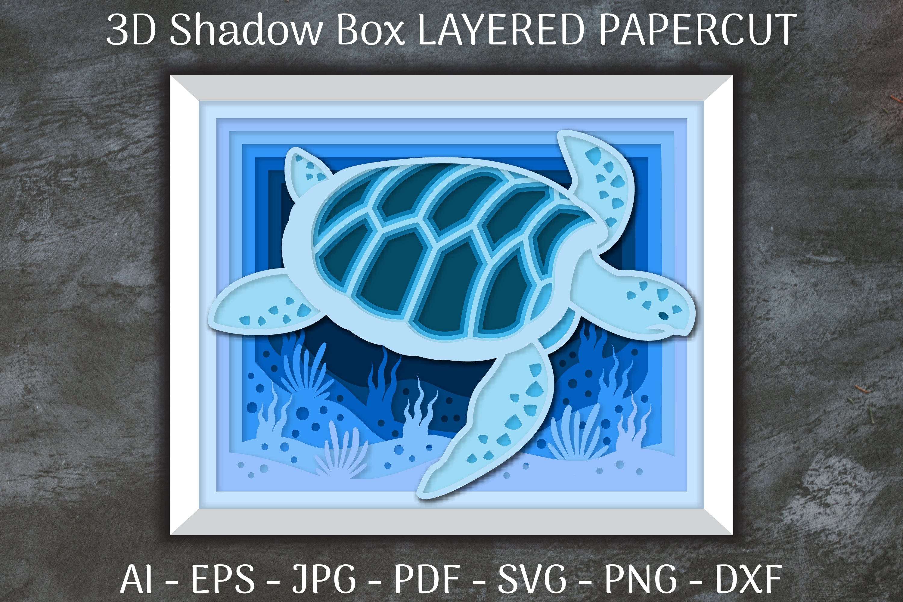Sea Turtle Mandala 3D Shadow Box Papercut SVG Bundle - CraftNest - Digital Crafting and Art