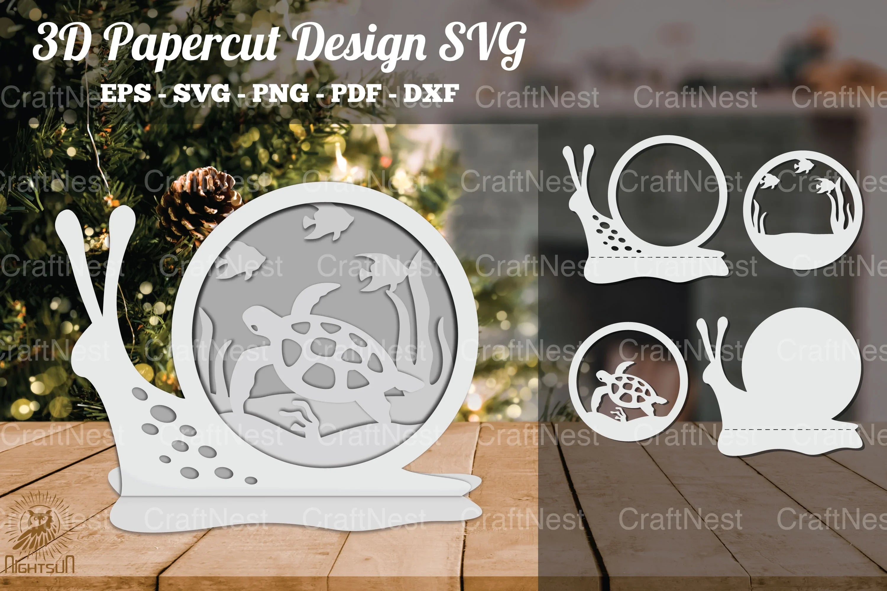 Sea Turtle 3D Papercut Design Clipart Bundle - CraftNest - Digital Crafting and Art