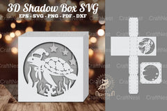 Sea Turtle Papercut Shadow Box Design - CraftNest - Digital Crafting and Art