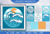 Sea Wave 3D Shadowbox Layered Paper Cut SVG Bundle