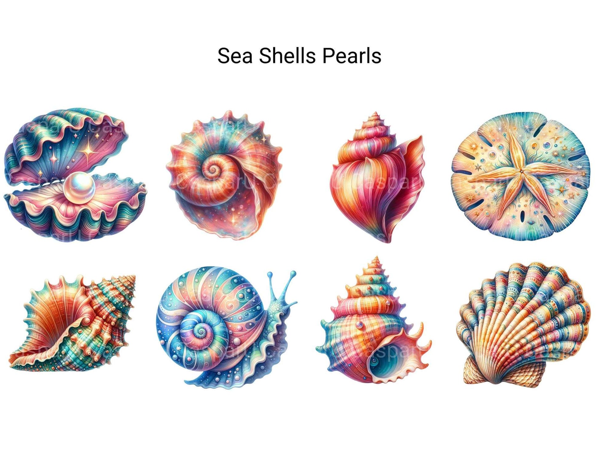 Seashells and Pearls - CraftNest - Digital Crafting and Art