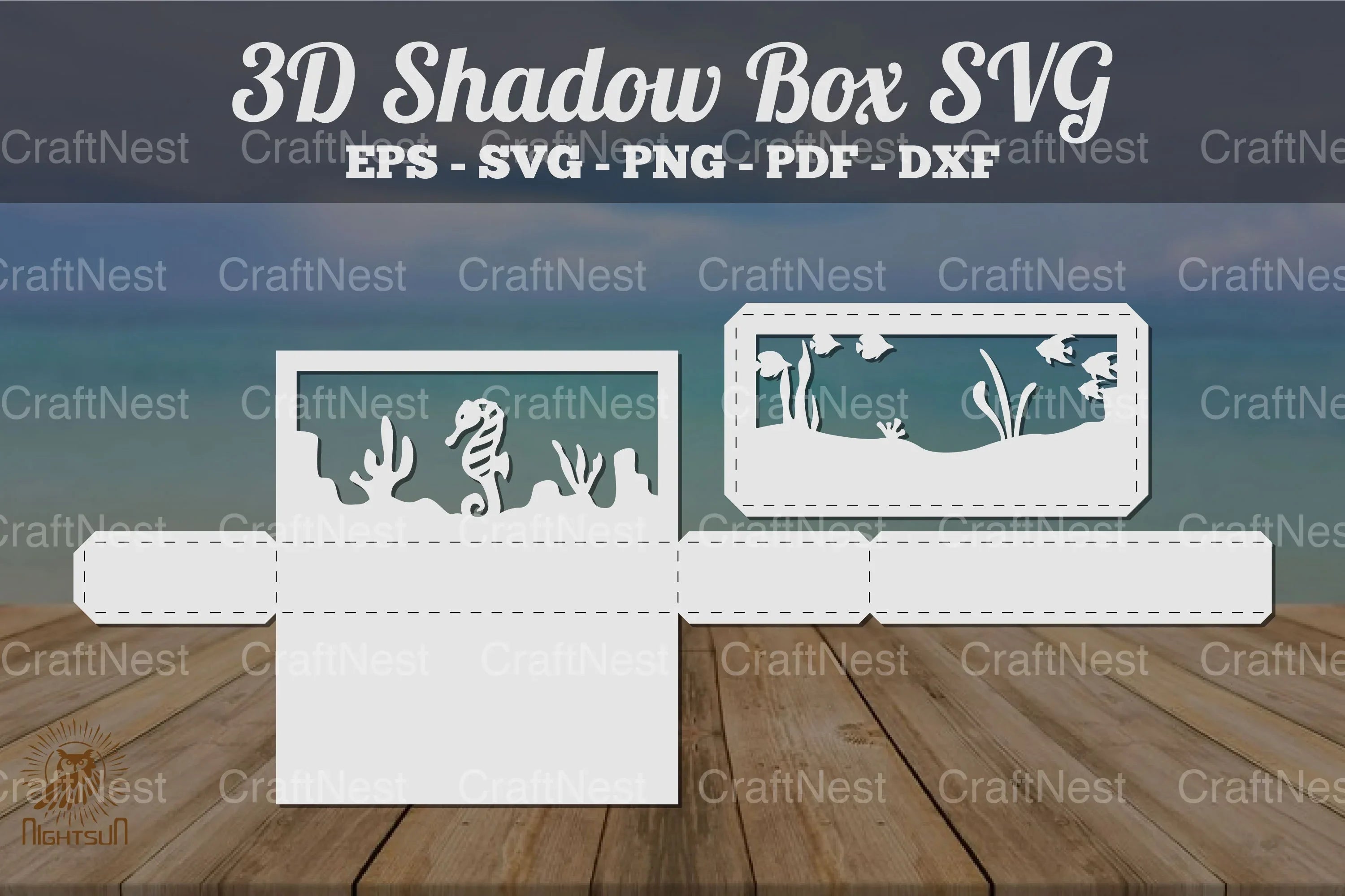 Underwater Scene 3D Shadow Box Bundle - Clipart Collection - CraftNest - Digital Crafting and Art