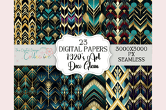 Seamless Art Deco Glam Pattern Digital Paper - CraftNest - Digital Crafting and Art