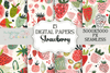 Seamless Boho Strawberry Digital Paper