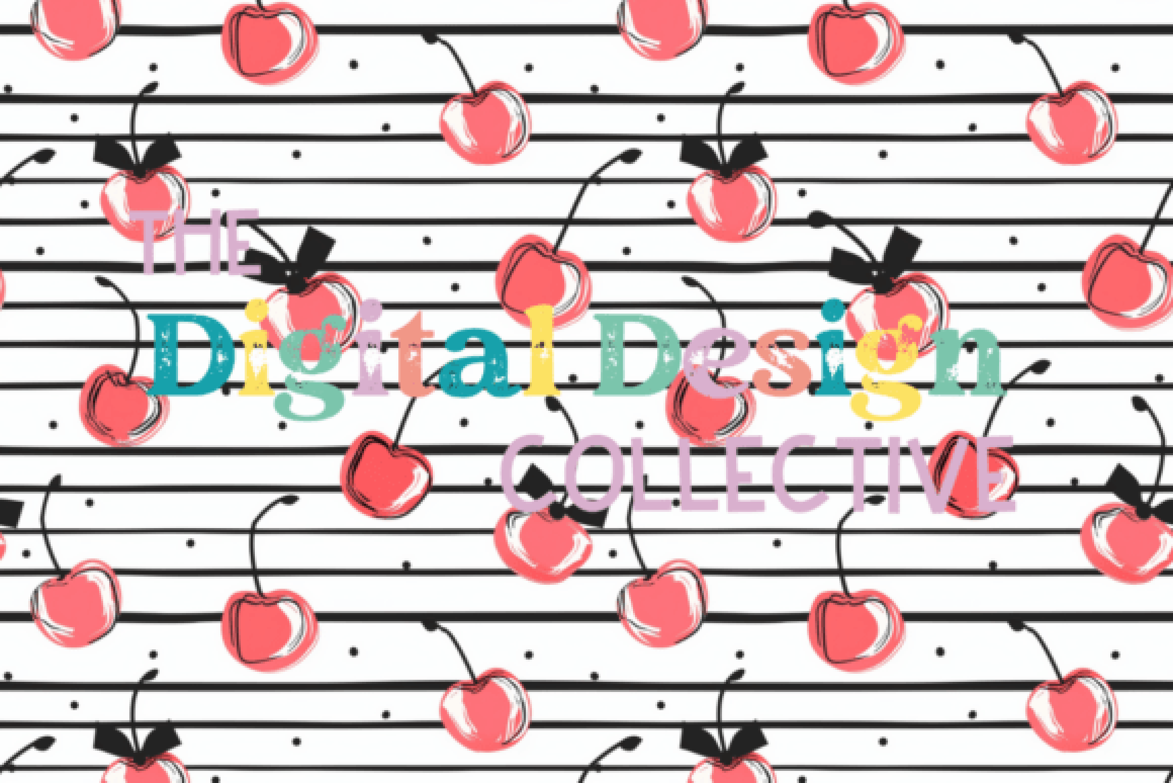 Seamless Cherry Bow Pattern Digital Paper