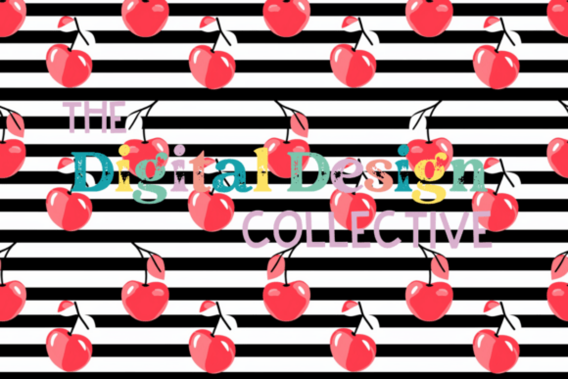 Seamless Cherry Bow Pattern Digital Paper