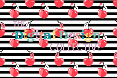 Seamless Cherry Bow Pattern Digital Paper - CraftNest - Digital Crafting and Art