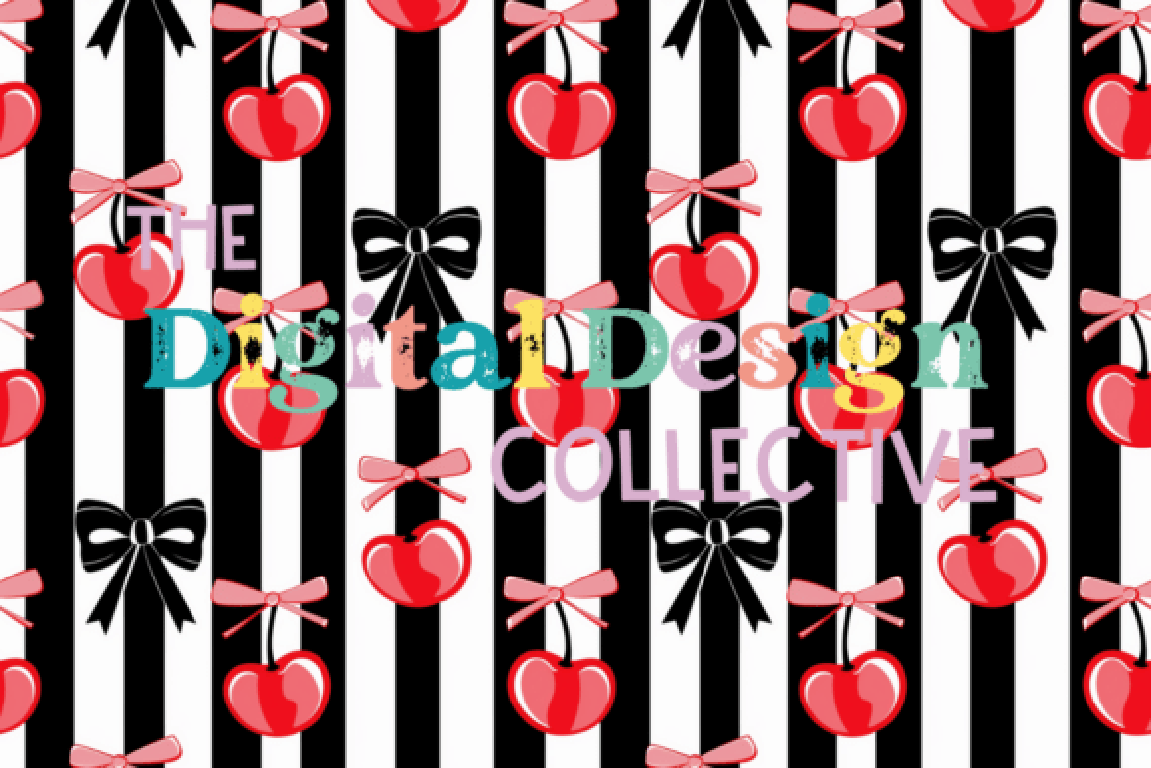 Seamless Cherry Bow Pattern Digital Paper Design