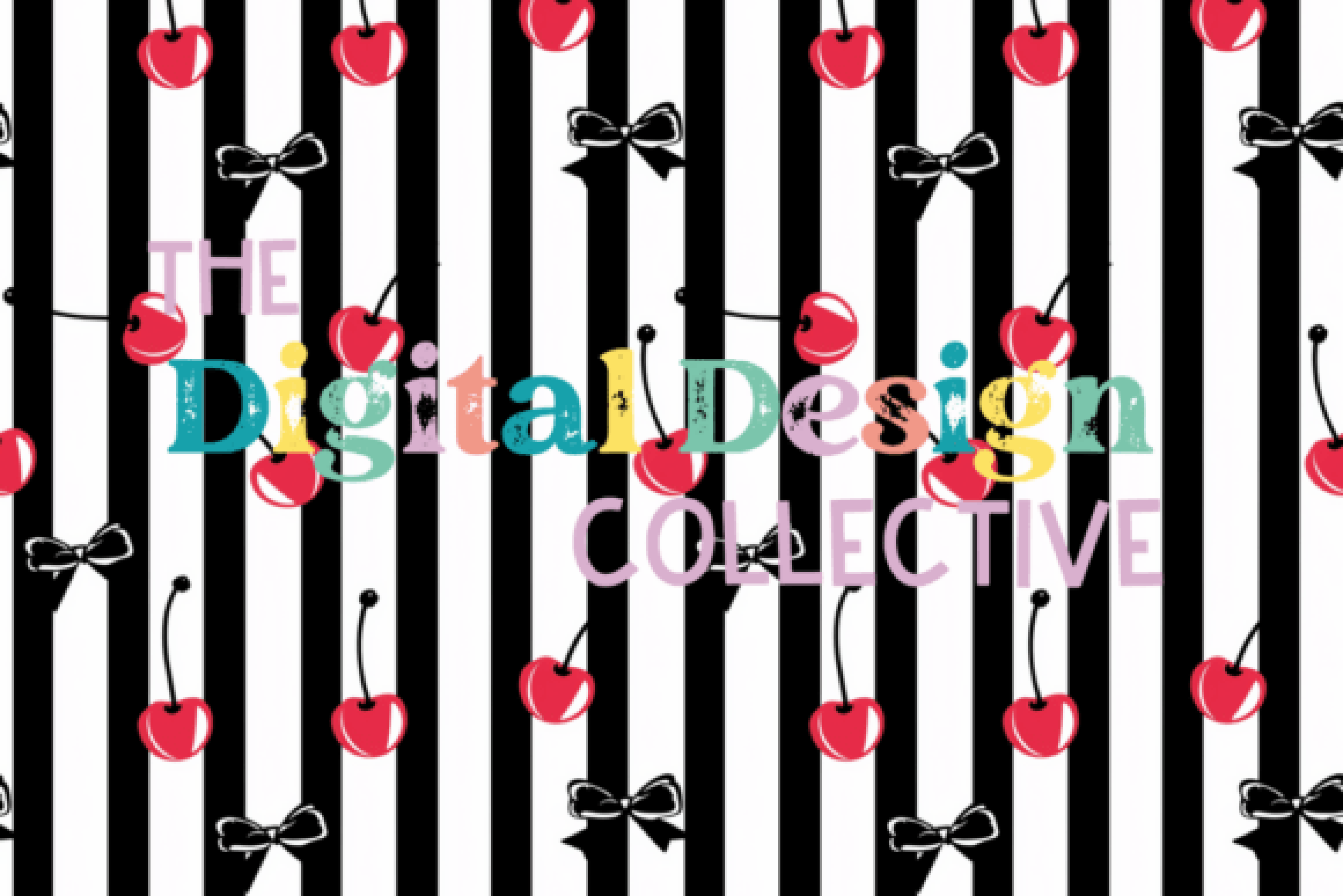 Seamless Cherry Bow Pattern Digital Paper